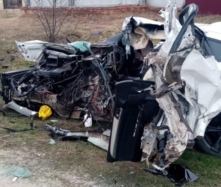 BMW съехала с дороги и врезалась в дерево на трассе под Воронежем: водитель погиб